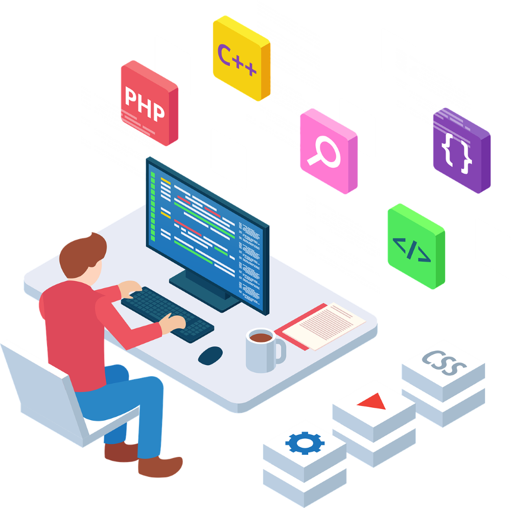A professional team collaborating on modern web development solutions
